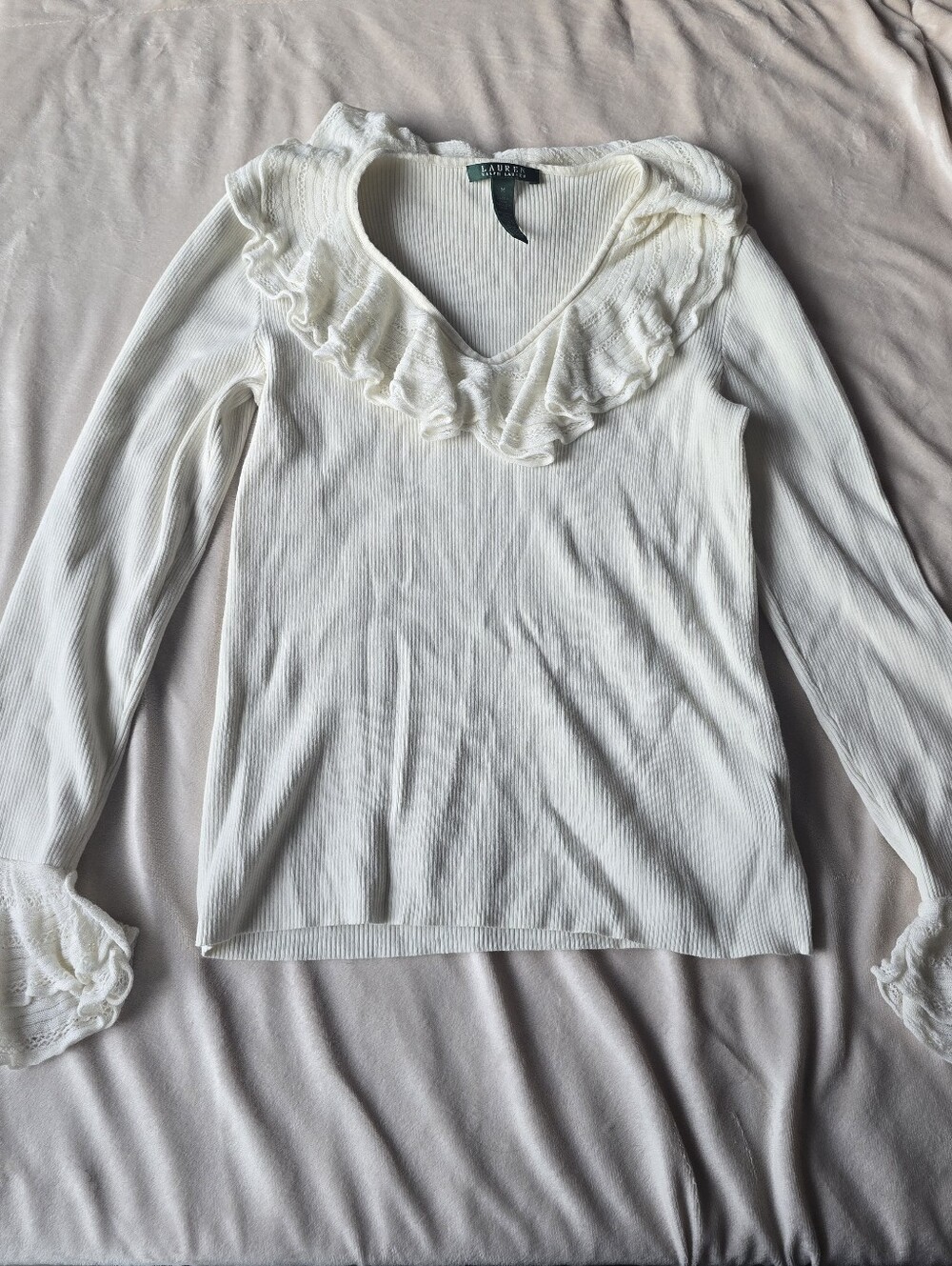 Lauren Ruffled Collar Knit Sweater
